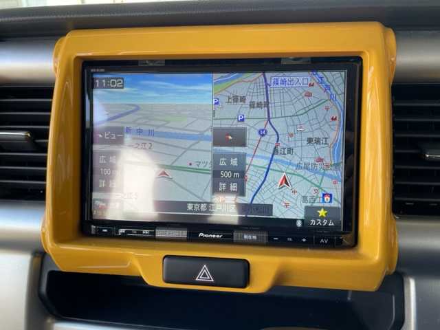 スズキ ハスラー J ターボ 東京都 2019(令1)年 3.2万km アクティブイエロー/ホワイト2トーンルーフ 社外メモリナビ（【AVIC-RLS901】/・DTV/BT/SD/CD/DVD/ラジオ/デュアルカメラブレーキサポート/・衝突被害軽減システム/・誤発進抑制機能/・車線逸脱警報機能/・ふらつき警報機能/・先行車発進お知らせ機能/クルーズコントロール/純正15インチAW/ビルトインETC/ホワイトルーフ/ルーフ同色ドアミラー/・電動格納オート/ウインカー/ヒーター/パドルシフト付革巻きステアリング/ステアリングスイッチ/前席シートヒーター/プッシュEgスタート/ストップ/スマートキー×2/純正HIDヘッドライト/フォグランプ/純正フロアゴムマット/取扱説明書/ナビ取扱説明書/新車時保証書