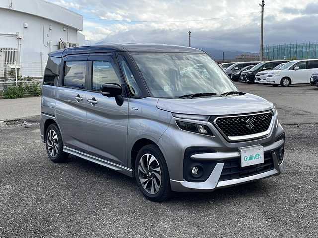スズキ ソリオ バンディット HV MV 新潟県 2022(令4)年 1.7万km プレミアムシルバーメタリック/ブラック2トーンルーフ 4WD/純正SDナビ(CN-RZ1077)/CD/DVD/BT/フルセグテレビ/SDミュージックサーバー/ETC2.0/ドライブレコーダー/衝突被害軽減ブレーキ/レーンキープアシスト/レーダークルーズコントロール/両側パワースライドドア/シートヒーター /コーナーセンサー/ステアリングスイッチ/スマートキー/プッシュスタート/LEDヘッドライト/オートライト/オートハイビーム/フォグランプ/純正15インチアルミホイール