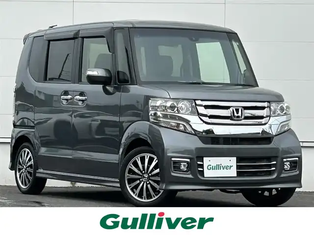 ホンダ Ｎ ＢＯＸ カスタム G ターボ Lパッケージ 佐賀県 2016(平28)年 6万km ポリッシュドメタルメタリック CTBA/純正ナビ/・バックカメラ　/・フルセグTV/BT/CD/DVD/両側パワースライドドア/ハーフレザーシート/純正15インチAW　/HIDヘッドライト　/オートライト　/フォグランプ/プッシュスタート　/パドルシフト/ETC　/社外ドラレコ(DRV-325)/エアバックW/サイド/カーテン