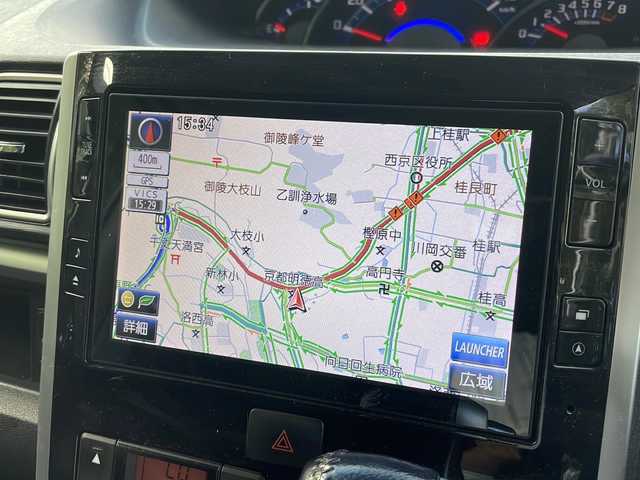 ダイハツ タント カスタム RS トップED SAⅡ 京都府 2015(平27)年 15万km パールホワイトⅢ ワンオーナー/純正ナビ/・フルセグTV/CD/DVD/HDMI/FM/AM/フリップダウンモニター/バックカメラ/両側パワースライドドア/衝突軽減防止/レーンアシスト/オートライト/オートハイビーム/横滑り防止装置/アイドリングストップ/ハーフレザーシート/純正フロアマット