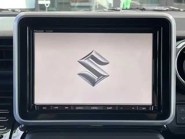 スズキ スペーシア カスタム HYBRID XS ターボ 愛媛県 2019(令1)年 6.1万km ブルーイッシュブラックパール3 純正ナビ（Bluetooth/フルセグTV/DVD再生）/両側パワースライドドア/アラウンドビューモニター/ハーフレザーシート/シートヒーター/クルーズコントロール/ETC/前方ドライブレコーダー/ドアバイザー/テレビキャンセラー/純正フロアマット/後方コーナーセンサー/LEDヘッドライト/フォグランプ