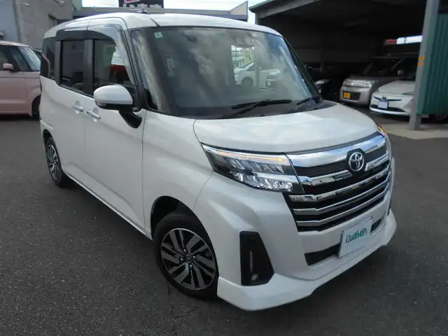 トヨタ ルーミー カスタムG 福岡県 2021(令3)年 0.4万km パールホワイトⅢ 　ルーミー・カスタムG　/ワンオーナー/登録時走行距離（3452キロ）/新車時保証書・取扱説明書/純正9インチディスプレイオーディオ/フルセグTV（TVキャンセラー付）/バックガイドモニター/社外ドライブレコーダー（DC-DR501)/社外ETC/スマートキー×2/レーダークルーズコントロール「/オートLEDヘッドライト/オート電格ドアミラー/電子式パーキングブレーキ/両側パワースライドD/純正アルミホイール14