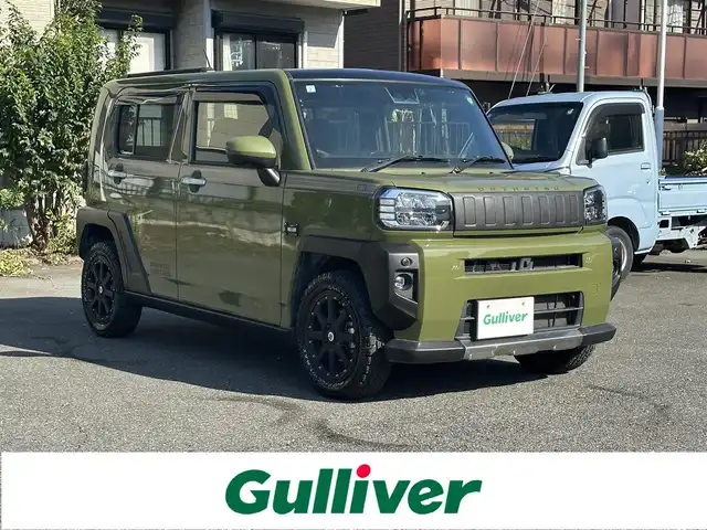 ダイハツ タフト G ターボ 東京都 2021(令3)年 3.4万km フォレストカーキメタリック ナビゲーション/フルセグテレビ/CD＆DVD/ブルートゥース接続/USB接続/全方位カメラ/電動パーキングブレーキ/ETC/シートヒーター/社外15インチアルミホイール/パノラマルーフ/衝突軽減ブレーキ/車線逸脱警報装置/アダプティブクルーズコントロール/保証書/取扱説明書/整備手帳/スマートキーX2本