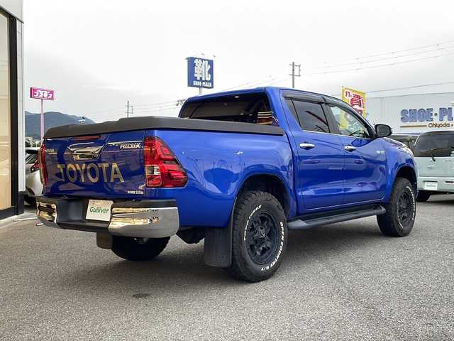 トヨタ ハイラックス Z 兵庫県 2018(平30)年 6万km ネビュラブルーM 純正ディーラーオプションナビ/・BT/・フルセグTV/プリクラッシュ/レーンアシスト/バックカメラ/ドラレコ/ダウンヒルアシストコントロール/センターデフロック/カーテンエアバック/純正フロアマット/ETC/４WD/LEDヘッドライト