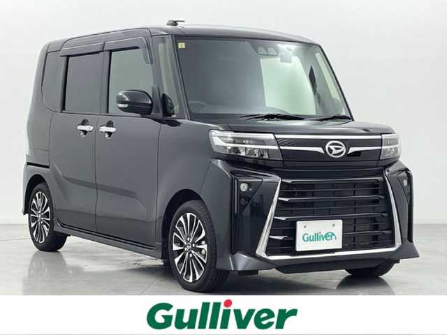 ダイハツ タント カスタム RS 熊本県 2023(令5)年 1.5万km ブラックマイカメタリック 8インチナビ　AVIC-RL812（CD・DVD・フルセグ・BT・SD・HDMI）/ETC/前後ドライブレコーダー/バックカメラ/両側パワースライドドア/スマートアシスト/・衝突警報機能/・衝突回避支援ブレーキ/・車線逸脱抑制機能/・オートハイビーム/・先行車発進お知らせ機能/・ふらつき警報機能/・路外逸脱抑制機能/・ブレーキ制御付き誤発進抑制機能/・標識認識システム/横滑り防止/アイドリングストップ/前席シートヒーター/前後クリアランスソナー/ドアバイザー/純正フロアマット/純正１５インチAW/オートライト/LEDヘッドライト/スマートキー/プッシュスタート/スペアキー1本
