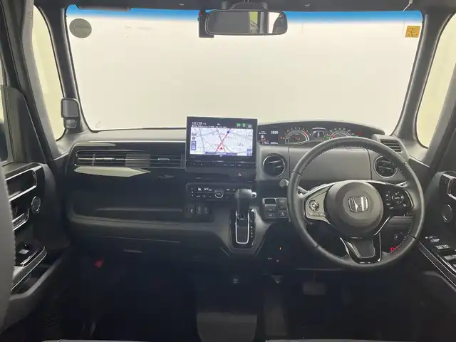 ホンダ Ｎ ＢＯＸ カスタム EX ターボ 群馬県 2023(令5)年 0.9万km クリスタルブラックパール 純正９型ナビ　バック／サイドカメラ　アダプティブクルーズコントロール　衝突被害軽減ブレーキ　両側電動スライドドア　ハーフレザーシート　クリアランスソナー　前後ドライブレコーダー　ＬＥＤ　ＥＴＣ　禁煙車