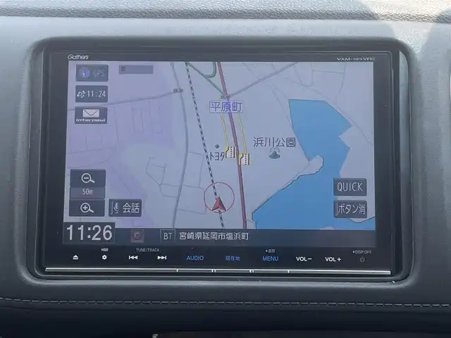 ホンダ ヴェゼル ハイブリッド Z ホンダセンシング 宮崎県 2018(平30)年 6.1万km クリスタルブラックパール 純正SDナビ（VXM-185VFEi)/ AM/FM/CD/DVD/BT/TV/バックカメラ/ホンダセンシング/ハーフレザーシート/D・N席シートヒーター/レーダークルーズコントロール/パドルシフト/オートライト/フォグランプ/純正ドライブレコーダー/ETC車載器/カーテンエアバック/ルーフレール/純正17インチアルミ/ABS/横滑り防止装置/スマートキー/プッシュスタート