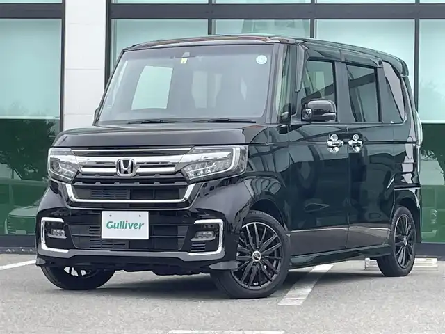 ホンダ Ｎ ＢＯＸ カスタム L ターボ 和歌山県 2022(令4)年 1.1万km クリスタルブラックパール 純正ナビ/バックカメラ/フルセグTV/BT/CD/DVD/衝突軽減ブレーキ/レーンキープアシスト/後方コーナーセンサー/レーダークルコン/オートライト/両側パワスラ/ビルトインETC/ドラレコ/シートヒーター/ステアリングリモコン/ハーフレザーシート/パドルシフト/LEDヘッドライト/フォグランプ/オートホールド
