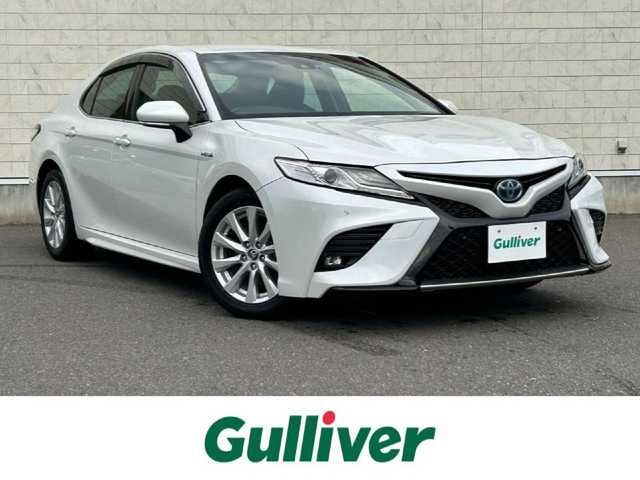 トヨタ カムリ WS 岐阜県 2018(平30)年 6.3万km プラチナホワイトパールマイカ ＫＥＮＷＯＯＤ製ドライブレコーダー対応ナビ/／フルセグ・ＢＴ・ＣＤ・ＤＶＤ　/トヨタセーフティセンス/電動リアゲート/パワーシート/前後クリアランスソナー　/電動パーキング・ブレーキホールド　/革巻きステアリング　/純正アルミホイール　/純正LEDヘッドライト/純正フロアマット/ハーフレザーシート/パドルシフト