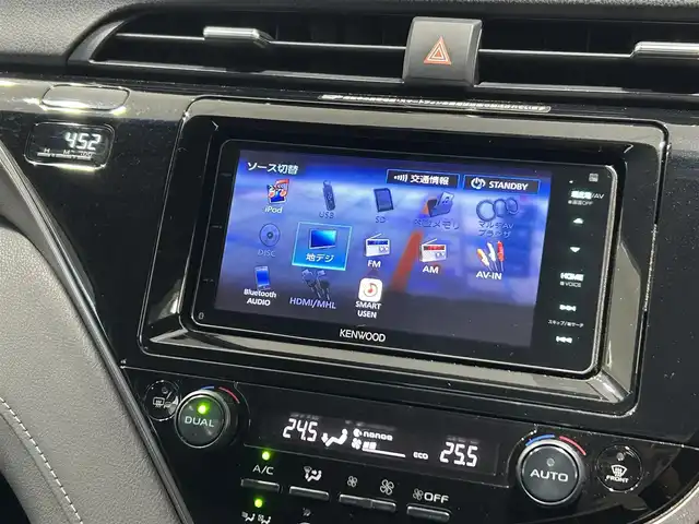 トヨタ カムリ WS 岐阜県 2018(平30)年 6.3万km プラチナホワイトパールマイカ ＫＥＮＷＯＯＤ製ドライブレコーダー対応ナビ/／フルセグ・ＢＴ・ＣＤ・ＤＶＤ　/トヨタセーフティセンス/電動リアゲート/パワーシート/前後クリアランスソナー　/電動パーキング・ブレーキホールド　/革巻きステアリング　/純正アルミホイール　/純正LEDヘッドライト/純正フロアマット/ハーフレザーシート/パドルシフト