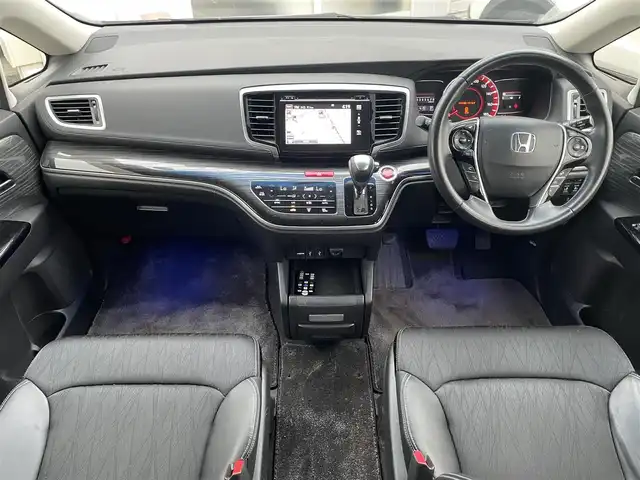 ホンダ オデッセイ アブソルート EX 埼玉県 2014(平26)年 11.4万km プレミアムヴィーナスブラックP (株)IDOMが運営する【じしゃロン川越店】の自社ローン専用車両になります。こちらは現金またはオートローンご利用時の価格です。自社ローンご希望の方は別途その旨お申付け下さい/純正ＨＤＤナビ/（AM/FM/CD/DVD/BT)/全方位カメラ　/フルセグＴＶ　/ＥＴＣ　/両側パワースライドドア　/クルーズコントロール　/ハーフレザー　/前席パワーシート　/ＬＥＤヘッドライト　/オートライト　/パドルシフト　/フリップダウンモニター