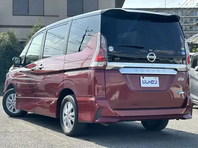 日産 セレナ ハイウェイスター Vセレクション 埼玉県 2017(平29)年 12.8万km マルーンレッド 2トーン (株)IDOMが運営する【じしゃロン鳩ヶ谷店】の自社ローン専用車両になりますこちらは現金またはオートローンご利用時の価格です。自社ローンご希望の方は別途その旨お申付け下さい/純正SDナビ(品番:MM317D-W)/・AM/FM・CD・DVD・BT・AUX/セーフティパックA/・踏み間違い衝突防止アシスト/・インテリジェント パーキングアシスト/・進入禁止標識検知/両側パワースライドドア/ハンズフリーオートスライドドア/LDW(車線逸脱警報)/クリアランスソナー/アラウンドビューモニター/前後ドライブレコーダー(品番：ZDR-015)/ETC/純正フロアマット/ステアリングスイッチ/D+N席背面ドリンクホルダー/LEDヘッドライト/電格ウインカーミラー