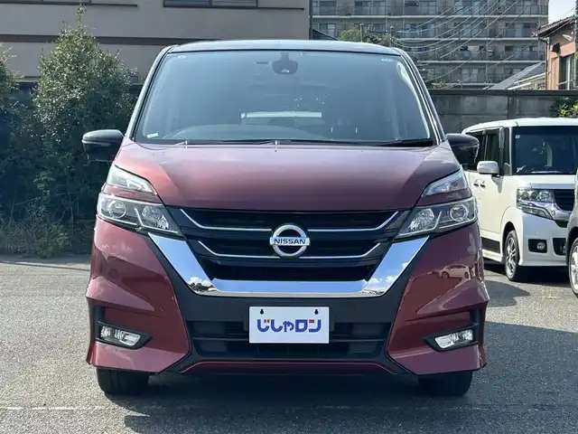 日産 セレナ ハイウェイスター Vセレクション 埼玉県 2017(平29)年 12.8万km マルーンレッド 2トーン (株)IDOMが運営する【じしゃロン鳩ヶ谷店】の自社ローン専用車両になりますこちらは現金またはオートローンご利用時の価格です。自社ローンご希望の方は別途その旨お申付け下さい/純正SDナビ(品番:MM317D-W)/・AM/FM・CD・DVD・BT・AUX/セーフティパックA/・踏み間違い衝突防止アシスト/・インテリジェント パーキングアシスト/・進入禁止標識検知/両側パワースライドドア/ハンズフリーオートスライドドア/LDW(車線逸脱警報)/クリアランスソナー/アラウンドビューモニター/前後ドライブレコーダー(品番：ZDR-015)/ETC/純正フロアマット/ステアリングスイッチ/D+N席背面ドリンクホルダー/LEDヘッドライト/電格ウインカーミラー