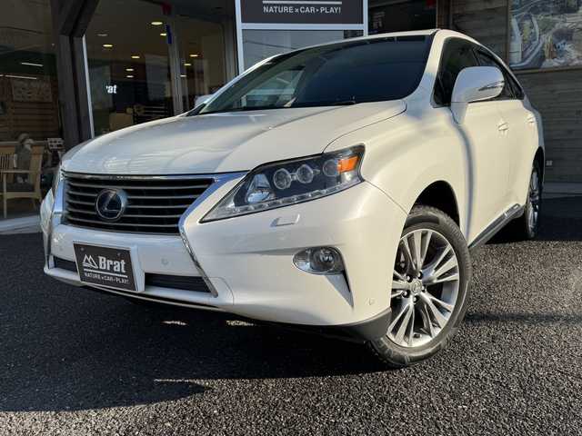 レクサス ＲＸ 450h バージョンL 福島県 2014(平26)年 8.4万km ホワイトパールクリスタルシャイン 純正ナビ（CD・DVD・BT・フルセグTV）/バックカメラ/パワーバックドア/レザーシート/ステアリングヒーター/エアーシート/純正アルミホイール/純正サンルーフ/パワーシート