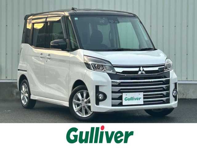 三菱 ｅＫスペース カスタムG セーフティパッケージ 山形県 2017(平29)年 6.3万km アメジストブラック/シルキーホワイト ４WD/衝突軽減システム/メモリナビ/　【CD　DVD　BT　フルセグ　USB　AUX】/全周囲カメラ/片側パワースライドドア/LEDオートライト/オートハイビーム/フォグランプ/純正14インチアルミホイール/アイドリングストップ/純正フロアマット/スマートキー/ETC