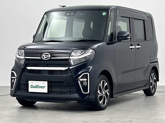 ダイハツ タント カスタム X 三重県 2019(令1)年 1.1万km パールブラック 社外ナビ：MDV-D706BTW/【CD/DVD/SD/Bluetooth】/地デジ対応テレビ/バックカメラ　/ナビ連動ドライブレコーダー /スマートアシスト　/両側パワースライドドア　/スーパーロングスライドシート　/ハーフレザーシート/ＬＥＤヘッドライト/オートライト/オートハイビーム機能　/ステアリングリモコン　/前後クリアランスソナー　/ＥＴＣ