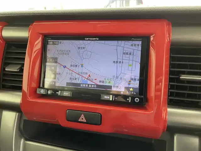 スズキ ハスラー Jスタイル 滋賀県 2015(平27)年 9.2万km フェニックスレッドパール/ホワイト2トーンルーフ 禁煙車/社外ナビ/（CD/DVD/SD/Bluetooth/フルセグTV）/バックカメラ/前方ドライブレコーダー/ETC/衝突被害軽減ブレーキ/前席シートヒーター/革巻きステアリング/ステアリングリモコン/HIDヘッドライト/フォグランプ/純正フロアマット/純正アルミホイール/純正ドアバイザー/電動格納ミラー/スペアキー/プッシュスタート