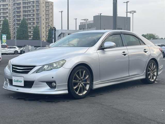 トヨタ マークＸ 350S 千葉県 2011(平23)年 6.5万km シルバーM 純正7インチナビ/バックカメラ/フルセグTV・Bluetooth/レザーシート/横滑り防止装置/ビルトインETC/フォグランプ/オートライト/ウィンカーミラー/電動格納ミラー/純正18インチAW/シートヒーター/シートリフター/プッシュスタート/スマートキー/フロアマット/ドアバイザー/スペアキー/取扱説明書