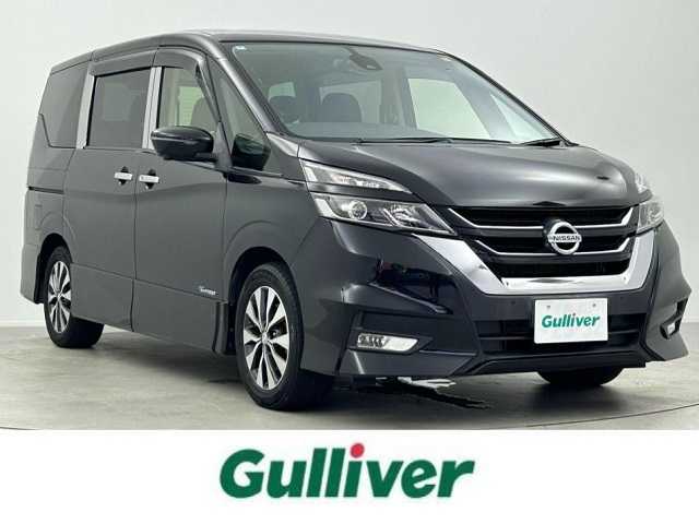 日産 セレナ ハイウェイスター Vセレクション 大阪府 2018(平30)年 4.1万km ダイヤモンドブラック 純正SDナビ　MM3170-W/【BT/フルセグテレビ/DVD]/社外15インチフリップダウンモニター/全方位カメラ/ハンズフリースライドドア/両側パワースライドドア/衝突被害軽減システム/横滑り防止装置/クルーズコントロール/コーナーセンサー前後/アイドリングストップ/オートライト/純正16インチアルミホイール/純正フロアマット/スペアキー