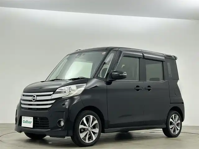 日産 デイズ ルークス ハイウェイスターターボ 岡山県 2016(平28)年 8万km ブラック 純正ナビ　衝突軽減ブレーキ　両側電動スライド　アラウンドビューモニター　Ｂｌｕｅｔｏｏｔｈ　フルセグＴＶ　ＵＳＢ接続　ドライブレコーダー　コーナーセンサー　アイドリングストップ　プッシュスタート