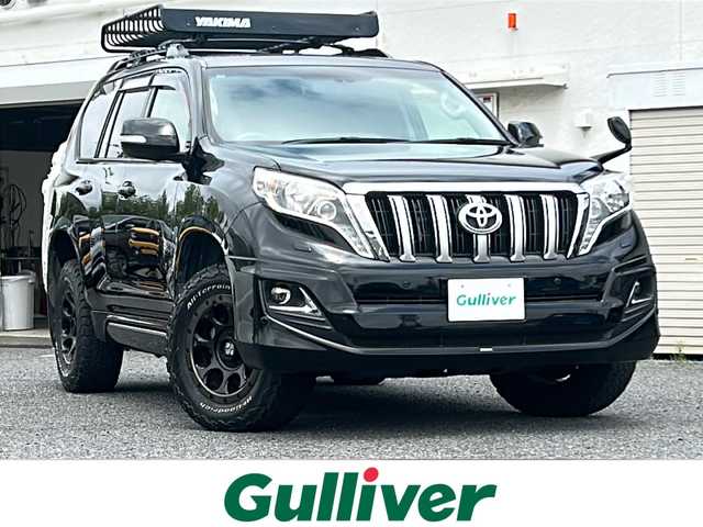 トヨタ ランドクルーザー プラド TX Lパッケージ 千葉県 2017(平29)年 6.4万km ブラック モデリスタエアロ モデリスタウィングデッキ BFグッドリッチA/Tタイヤ ルーフラック 17AW LEDライト サンルーフ 革シート ナビAVIC-RW900 バックカメラ ETC ディーゼル 7人乗