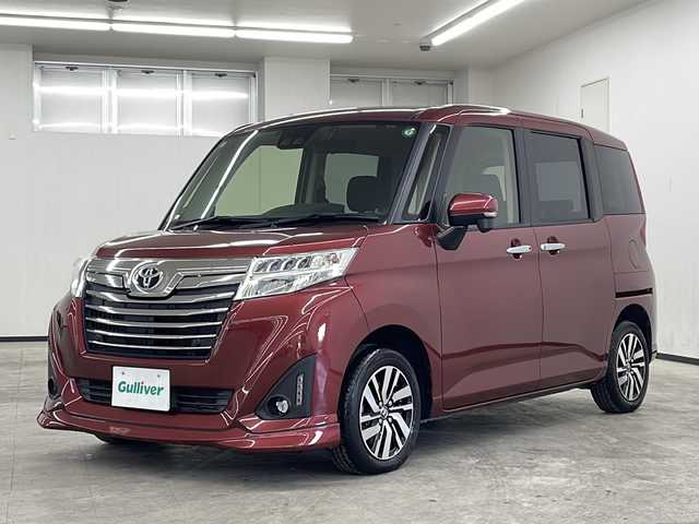 トヨタ ルーミー カスタムG 長崎県 2019(平31)年 4.4万km ファイアークォーツレッドM 純正7インチナビ/（フルセグ/CD/DVD/Bluetooth）/バックカメラ/トヨタセーフティセンス/・衝突被害軽減システム/・横滑り防止装置/・クルーズコントロール/・クリアランスソナー/両側パワースライドドア/純正14インチAW/オートライト/オートマチックハイビーム/LEDヘッドライト/LEDフォグランプ/シートヒーター/ドライブレコーダー/ETC/純正フロアマット/プッシュスタート/スマートキー