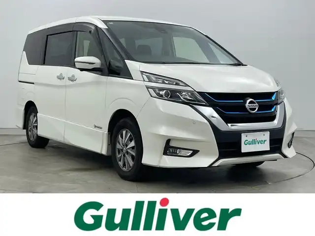 日産 セレナ e－パワー ハイウェイスター V 岡山県 2018(平30)年 8.2万km ブリリアントホワイトパール 純正9インチナビ/型番:MM517D-L/（CD/DVD/TV/BT/USB)/フリップダウンモニター/全方位カメラ/プロパイロット/パーキングアシスト/両側パワースライドドア/シートヒーター/デジタルインナミラー/オートライト/ステアリングリモコン/ETC/純正フロアマット/純正ドアバイザー