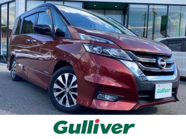 日産 セレナ ハイウェイスター Vセレクション 兵庫県 2017(平29)年 8.2万km マルーンレッド 2トーン 純正ナビ（AM/FM/BT/DVD/AUX)/・フルセグTV/衝突軽減ブレーキ/パーキングアシスト/アイドリングストップ/両側パワースライドドア/横滑り防止/クルーズコントロール/純正マット/フリップダウンモニター/ドライブレコーダー/ビルトインETC/ECOモード