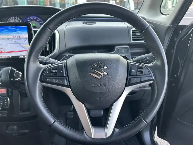 スズキ ソリオ バンディット HV SV 栃木県 2019(平31)年 6.5万km スーパーブラックパール スズキセーフティサポート/社外9インチフローティングナビ/フルセグTV/DVD/CD/Bluetooth/ETC/前席シートヒーター/片側パワースライドドア/パドルシフト/クルーズコントロール/スマートキー×2/プッシュEgスタート/ステアリングリモコン/LEDオートライト/LEDフォグランプ/純正15インチAW/横滑り防止装置/取説