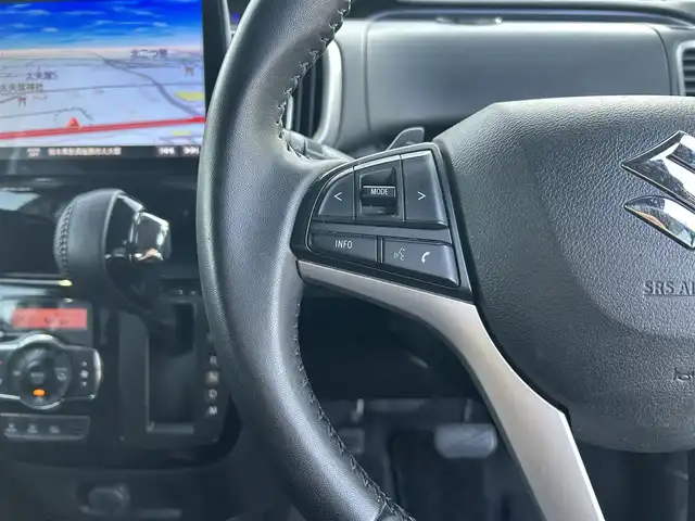 スズキ ソリオ バンディット HV SV 栃木県 2019(平31)年 6.5万km スーパーブラックパール スズキセーフティサポート/社外9インチフローティングナビ/フルセグTV/DVD/CD/Bluetooth/ETC/前席シートヒーター/片側パワースライドドア/パドルシフト/クルーズコントロール/スマートキー×2/プッシュEgスタート/ステアリングリモコン/LEDオートライト/LEDフォグランプ/純正15インチAW/横滑り防止装置/取説