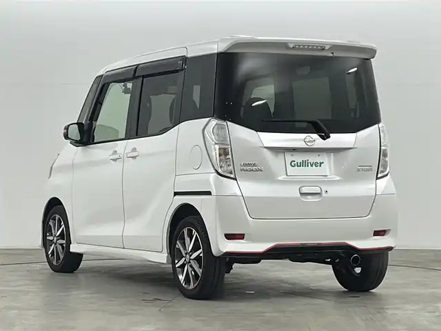 日産 デイズ ルークス ハイウェイスター Gターボ 福島県 2017(平29)年 5.3万km ホワイトパール エマージェンシーブレーキ/レーンキープ/オートハイビーム/クルーズコントロール/アラウンドビューモニター/両側パワースライドドア/純正ナビ/・フルセグTV/・BT.CD/DVD.AM/FM/ETC/ドライブレコーダー（前後）/革巻きステアリング/プッシュスタート/LEDヘッドライト/LEDフォグ/アイドリングストップ/純正AW/ドアバイザー
