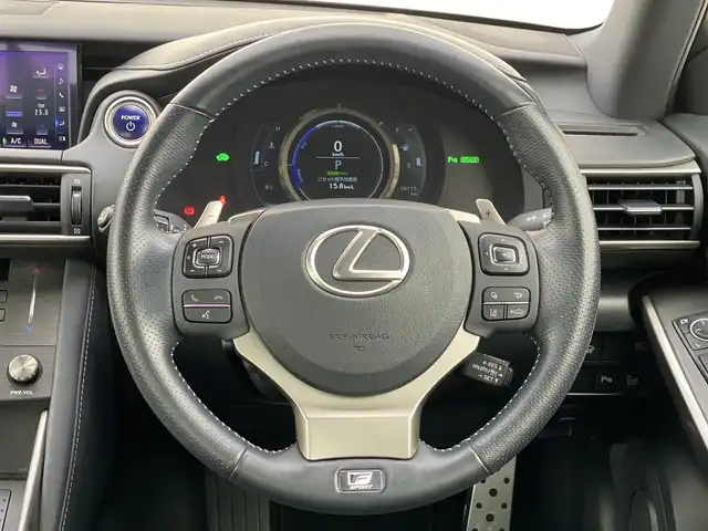 レクサス ＩＳ 300h Fスポーツ 岐阜県 2019(平31)年 5.1万km ソニックチタニウム サンルーフ/パドルシフト/ブラインドスポットモニタ/純正ナビ　CD/DVD/BlueTooth/ハーフレザーシート/前席シートヒーター/前席パワーシート/純正ドライブレコーダー/バックカメラ/ビルトインETC/純正フロアマット/ステアリングスイッチ/LEDヘッドライト/取扱説明書/保証書