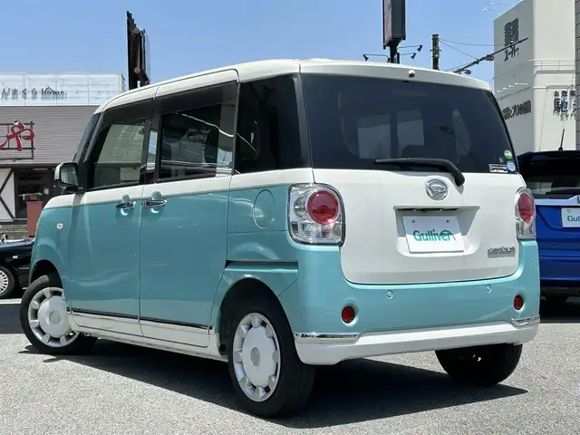 ダイハツ ムーヴ キャンバス X メイクアップ リミテッド SAⅢ 奈良県 2019(令1)年 1.7万km パールホワイトⅢ/ファインミントメタリック 2トーン 純正ナビ(フルセグ/DVD再生/Bluetooth) 衝突軽減 両側パワースライドドア 360カメラ ETC オートハイビーム アイドリングストップ スマートキー Pスタート ドラレコ 電格ミラー