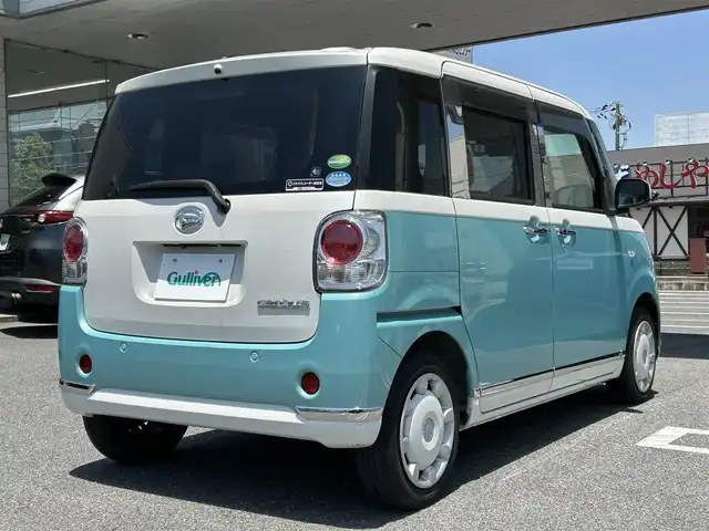 ダイハツ ムーヴ キャンバス X メイクアップ リミテッド SAⅢ 奈良県 2019(令1)年 1.7万km パールホワイトⅢ/ファインミントメタリック 2トーン 純正ナビ(フルセグ/DVD再生/Bluetooth) 衝突軽減 両側パワースライドドア 360カメラ ETC オートハイビーム アイドリングストップ スマートキー Pスタート ドラレコ 電格ミラー