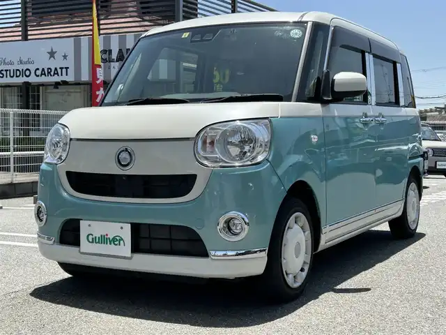 ダイハツ ムーヴ キャンバス X メイクアップ リミテッド SAⅢ 奈良県 2019(令1)年 1.7万km パールホワイトⅢ/ファインミントメタリック 2トーン 純正ナビ(フルセグ/DVD再生/Bluetooth) 衝突軽減 両側パワースライドドア 360カメラ ETC オートハイビーム アイドリングストップ スマートキー Pスタート ドラレコ 電格ミラー