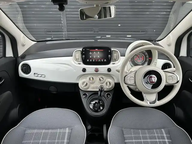 フィアット ５００ ツインエア ポップ 宮崎県 2020(令2)年 5.5万km ボサノバホワイト ルーフカーボン調ラッピング/7インチタッチパネルモニター/AppleCarPlay/Android Auto/BT/USBポート/社外14インチAW/LEDデイライト/マルチファンクションディスプレイ/ECOスイッチ/START&STOPシステム/社外360°ドラレコ/ETC/保証書/取説