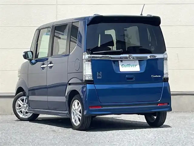 ホンダ Ｎ ＢＯＸ カスタム G Lパッケージ 茨城県 2012(平24)年 7.3万km プレミアムダイナミックブルーパール ワンオーナー/社外ナビ/フルセグテレビ/Bluetooth/ドラレコ前後/両側パワスラ/パワーステアリング/パワーウィンドウ/フロアマット純正/LEDヘッドライト/オートライト/盗難防止装置/横滑り防止装置/スペアキー/ETC