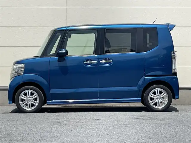 ホンダ Ｎ ＢＯＸ カスタム G Lパッケージ 茨城県 2012(平24)年 7.3万km プレミアムダイナミックブルーパール ワンオーナー/社外ナビ/フルセグテレビ/Bluetooth/ドラレコ前後/両側パワスラ/パワーステアリング/パワーウィンドウ/フロアマット純正/LEDヘッドライト/オートライト/盗難防止装置/横滑り防止装置/スペアキー/ETC