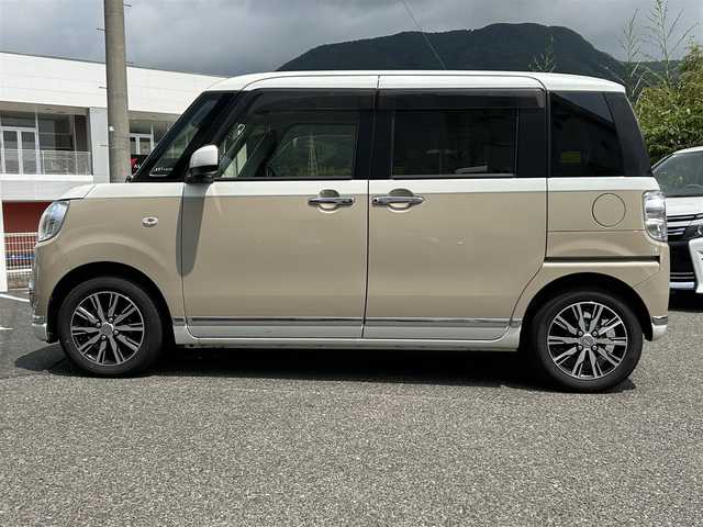 ダイハツ ムーヴ キャンバス G メイクアップ SA Ⅲ 長崎県 2017(平29)年 5.9万km パールホワイトⅢ/ナチュラルベージュマイカメタリック 2トーン 社外HDDナビ(AM/FM/BT/DVD/CDフルセグTV)/プッシュスタート/取扱説明書/ecoIDLE/スマートキー/ETC/バックカメラ/前方ドラレコ/純正フロアマット/両側パワスラ/純正14インチアルミホイール/ABS/VSC・TRC/イモビライザー機能/オートライト/純正LEDヘッドライト/SRSダブル・サイドエアバッグ/スマートアシストIII/ISOFIX