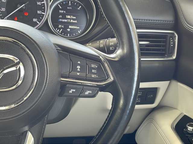 マツダ ＣＸ－８ XD Lパッケージ 愛媛県 2018(平30)年 8.7万km チタニウムフラッシュマイカ 純正メーカーメモリナビ/（AM/FM/CD/DVD/BT/USB/AUX/フルセグ）/白レザーシート/前席パワーシート/運転席シートメモリ/前後席シートヒーター/レーダークルーズコントロール/レーンキープ/衝突軽減ブレーキ/コーナーセンサー/全方位モニター/ドライブレコーダー/ステアリングヒーター/パワーバックドア/電動ホールド/スマートキー/プッシュスタート/ETC/TVキャンセラー/オートライト/社外レーダー/電動格納ミラー/ルーフレール/HUD/ロールサンシェード/ISOFIX/3列目シート