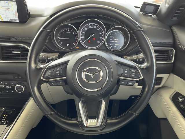 マツダ ＣＸ－８ XD Lパッケージ 愛媛県 2018(平30)年 8.7万km チタニウムフラッシュマイカ 純正メーカーメモリナビ/（AM/FM/CD/DVD/BT/USB/AUX/フルセグ）/白レザーシート/前席パワーシート/運転席シートメモリ/前後席シートヒーター/レーダークルーズコントロール/レーンキープ/衝突軽減ブレーキ/コーナーセンサー/全方位モニター/ドライブレコーダー/ステアリングヒーター/パワーバックドア/電動ホールド/スマートキー/プッシュスタート/ETC/TVキャンセラー/オートライト/社外レーダー/電動格納ミラー/ルーフレール/HUD/ロールサンシェード/ISOFIX/3列目シート