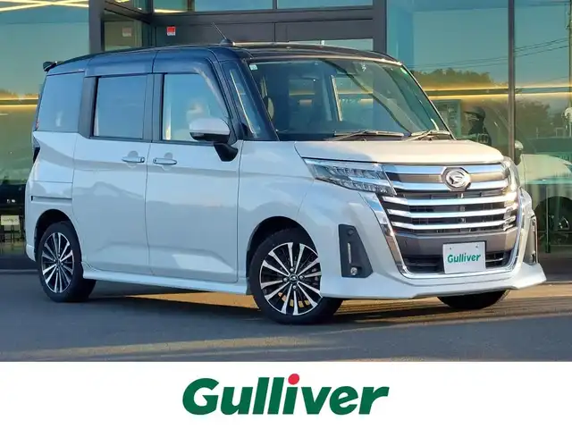 ダイハツ トール カスタムG ターボ 東京都 2020(令2)年 2.3万km ブラックマイカメタリック/パールホワイトⅢ 2トーン ワンオーナー/スマートアシスト/・衝突回避ブレーキ/・誤発進抑制制御/・車線逸脱警報機能/・先行車発進お知らせ機能/・アダプティブクルーズコントロール/・コーナーセンサー/・パノラマモニター/プッシュスタート/アイドリングストップ/純正ディスプレイオーディオ/フルセグTV/ETC/ドライブレコーダー/両側パワースライドドア/後席ロールサンシェード/LEDヘッドライト/オートライト/ドアバイザー/15インチ純正アルミホイール/スマートキー