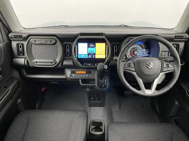 スズキ ハスラー タフワイルド・ターボ 埼玉県 2024(令6)年 0.1千km オフブルーメタリック/ブラック 2トーン 届出済未使用車　純正９インチナビ　全方位モニター　セーフティサポート　アダプティブクルーズコントロール　シートヒーター　パドルシフト　純正アルミホイール　スマートキー　オートハイビーム　ＬＥＤ　ＴＶ