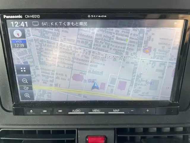 ダイハツ タント X 熊本県 2019(令1)年 2.4万km ブラックマイカメタリック 社外ナビ/・フルセグTV/BT/CD/DVD/SD/USB/AM/FM/スマートアシスト/全方位カメラ/・バックカメラ/片側パワースライドドア/ETC/前後ドラレコ/社外AW/D席ロングスライドシート/ステアリングリモコン/プッシュスタート/・スマートキー/ロールサンシェード/純正フロアマット/純正ドアバイザー/LEDヘッドライト/・オートライト/・ヘッドライトレベライザー/電動格納ミラー/アイドリングストップ