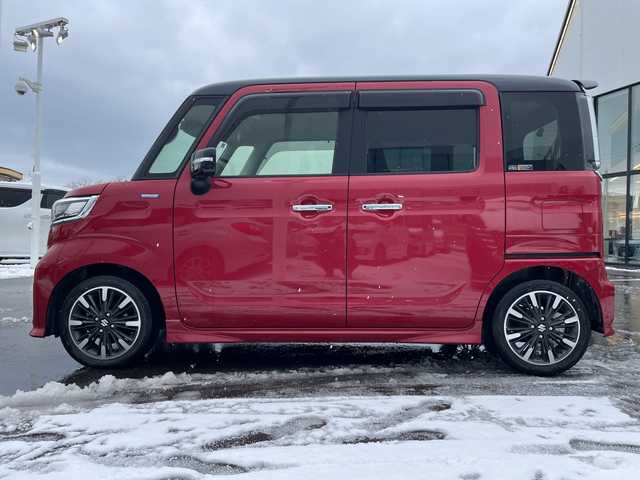 スズキ スペーシア カスタム HYBRID XS 青森県 2021(令3)年 2.1万km フェニックスレッドパール/ブルーイッシュブラックパール ・4WD/・純正ナビ/・Bluetooth/フルセグ/・全方位カメラ/・衝突軽減ブレーキ/・レーンキープアシスト/・レーダークルーズコントロール/・両側パワースライドドア/・ドライブレコーダー/・プッシュスタート/・スマートキー/・シートヒーター/・LEDヘッドライト/・LEDフォグ/・純正15AW/・オートマチックハイビーム