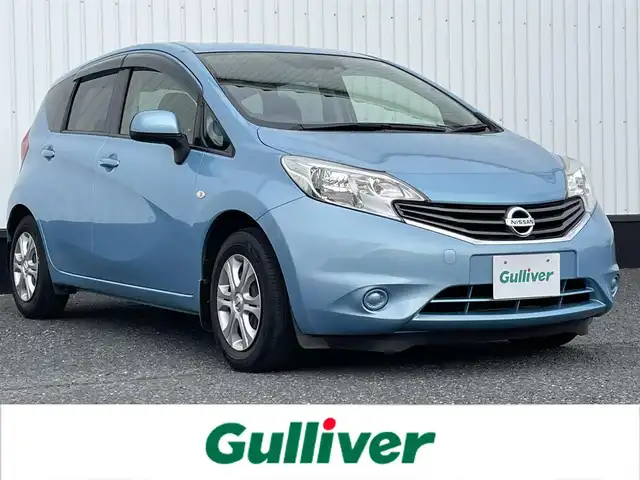 日産 ノート X エアロS エマージェンシーB 千葉県 2014(平26)年 3.7万km シャイニングブルー 純正メモリナビ/(フルセグTV/BT/CD/DVD/FM/AM)/バックカメラ/衝突被害軽減システム/車線逸脱警報/横滑り防止装置/ETC/アイドリングストップ/電動格納ミラー/プッシュスタート/スマートキー/フロアマット/取扱説明書