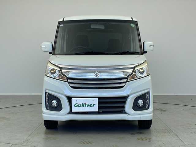 スズキ スペーシア カスタム XS 茨城県 2015(平27)年 7.3万km クリスタルホワイトP ナビ　フルセグＴＶ　両側電動スライドドア　シートヒーター　アイドリングストップ　スマートキー　プッシュスタート　オートライト　フォグランプ　電動格納ミラー　ドアバイザー　純正アルミホイール　禁煙車