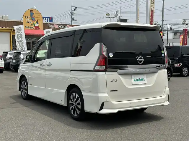 日産 セレナ ハイウェイスターVセレクションⅡ 群馬県 2019(平31)年 6.6万km ブリリアントホワイトパール プロパイロット/エマージェンシーブレーキ/車線逸脱防止支援/標識表示/クリアランスソナー/インテリジェントパーキングアシスト/純正9型SDナビゲーション【MM518D-L】/BT CD DVD Blu-ray SD フルセグTV/アラウンドビューモニター/純正フリップダウンモニター/ETC/前方ドライブレコーダー/両側パワースライドドア/革巻きステアリング/ステアリングリモコン/電子パーキング/AUTO HOLD機能/純正フロアマット/純正16インチアルミホイール/LEDヘッドライト/オートハイビーム