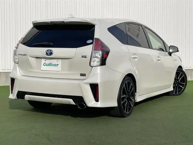 トヨタ プリウス α S ツーリングセレクション G’s 香川県 2016(平28)年 7万km ホワイトパールクリスタルシャイン 登録時走行距離：69939km/ディーラー純正8型SDナビ/　CD DVD BT フルセグTV/バックカメラ/グレード専用セミバケッドハーフレザーシート/ビルトインETC/LEDヘッドライト/オートライト/フォグランプ/革巻きステアリング/ステアリングスイッチ/プッシュスタート/スマートキー/スペアキー