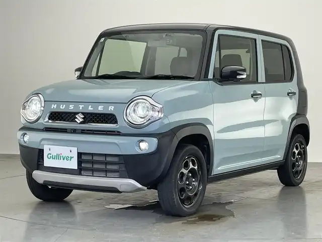 スズキ ハスラー タフワイルド 愛知県 2019(令1)年 3.2万km オフブルーメタリック/ブラック 2トーン パナソニック製純正ナビ/・CD/DVD/・FM/AM/・Bluetooth/・フルセグTV/・SD/・USB/主要装備/・全方位カメラ/・ハーフレザーシート/・運転席＋助手席シートヒーター/・ＨＩＤヘッドライト/・レーンキープアシスト/・デュアルカメラブレーキサポート/・ＥＴＣ/・プッシュスタート/・前後ドライブレコーダー/・アイドリングストップ/・横滑り防止装置/・フォグランプ
